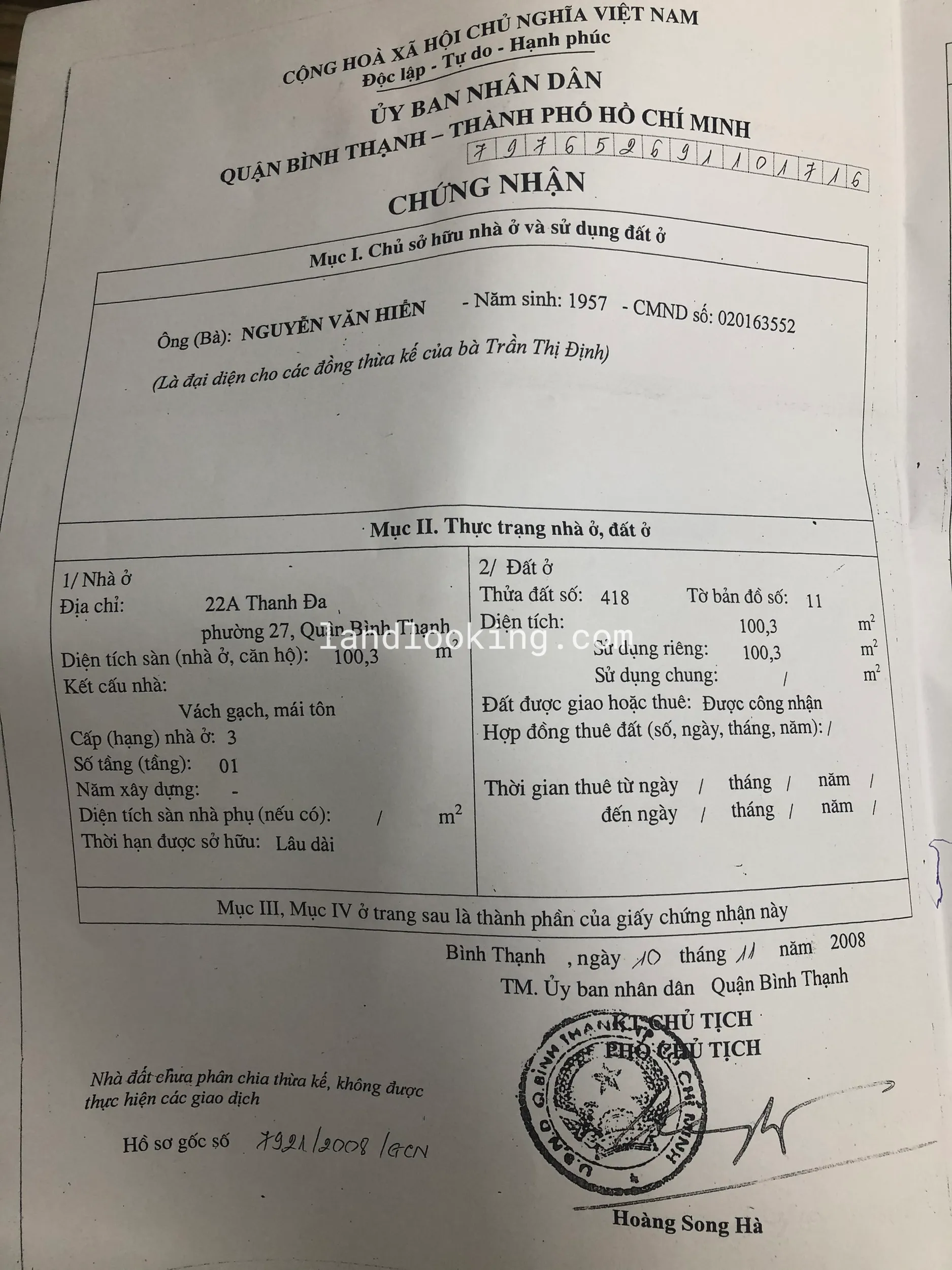 22A - Thanh Đa, Phường 27, Quận Bình Thạnh - ảnh 1