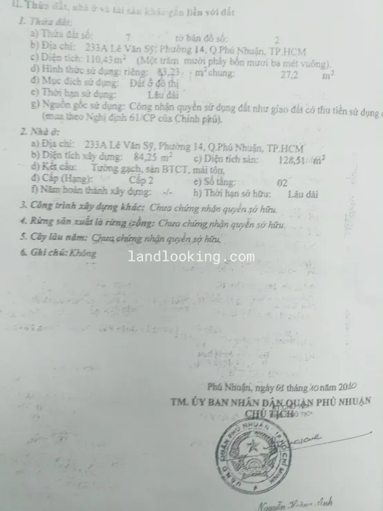 233A - Lê Văn Sỹ, Phường 14, Quận Phú Nhuận - ảnh 1