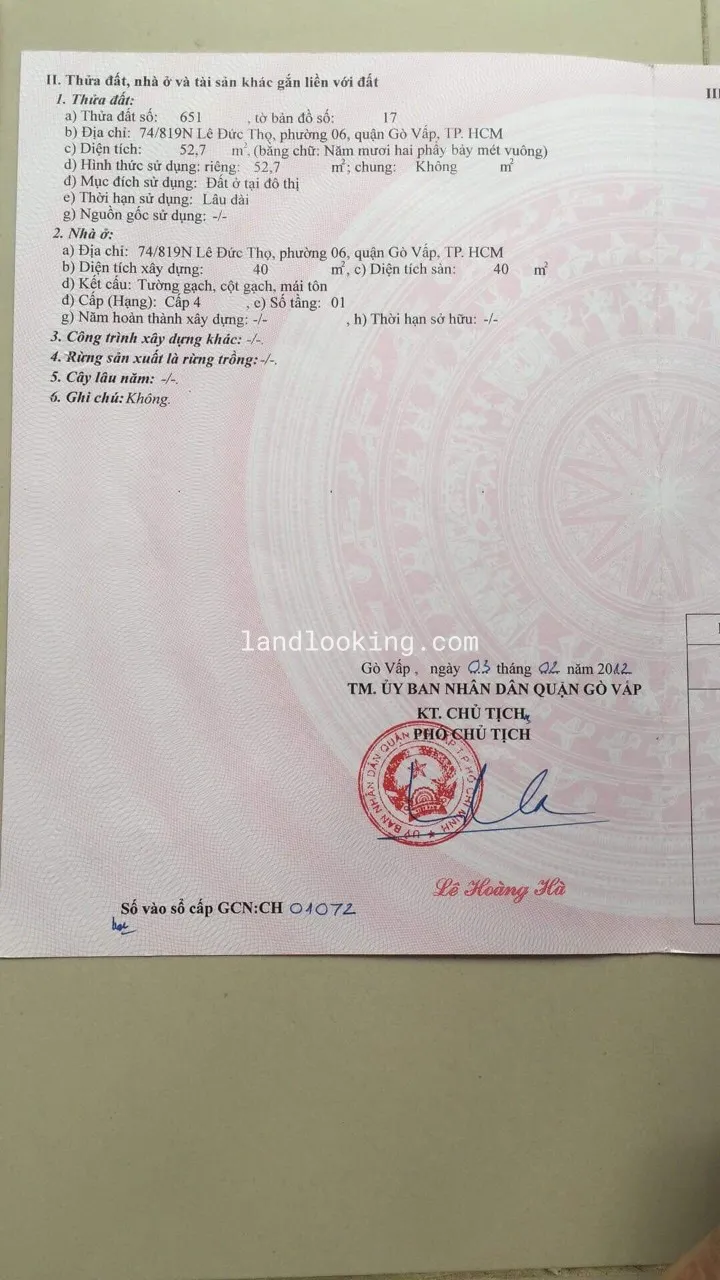 74/819N - Lê Đức Thọ, Phường 06, Quận Gò Vấp - ảnh 0